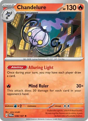 Chandelure Twilight Masquerade Pokémon TCG Rare 038
