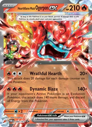 Hearthflame Mask Ogerpon ex Twilight Masquerade Pokémon TCG Double Rare 040