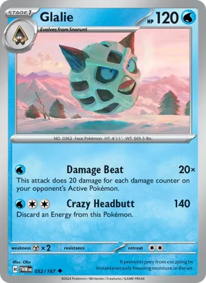 Glalie Twilight Masquerade Pokémon TCG Uncommon 052