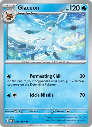 Glaceon Twilight Masquerade Pokémon TCG Uncommon 054