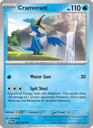 Cramorant Twilight Masquerade Pokémon TCG Uncommon 058