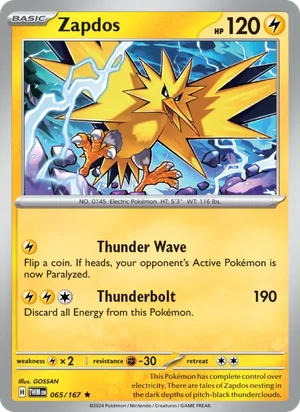 Zapdos Twilight Masquerade Pokémon TCG Rare 065