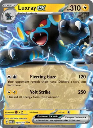 Luxray ex Twilight Masquerade Pokémon TCG Double Rare 068