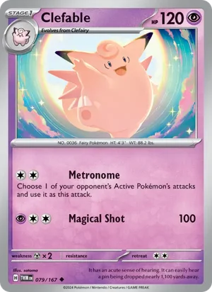 Clefable Twilight Masquerade Pokémon TCG Uncommon 079