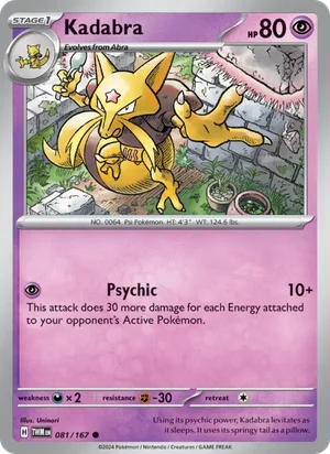 Kadabra Twilight Masquerade Pokémon TCG Common 081