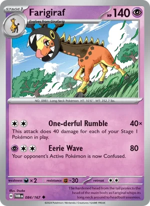 Farigiraf Twilight Masquerade Pokémon TCG Uncommon 084