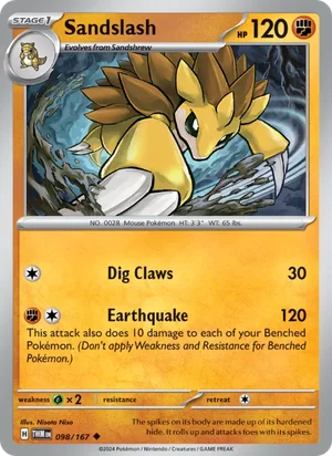 Sandslash Twilight Masquerade Pokémon TCG Uncommon 098