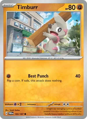 Timburr Twilight Masquerade Pokémon TCG Common 103