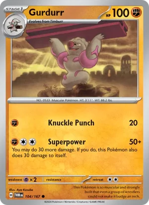 Gurdurr Twilight Masquerade Pokémon TCG Common 104