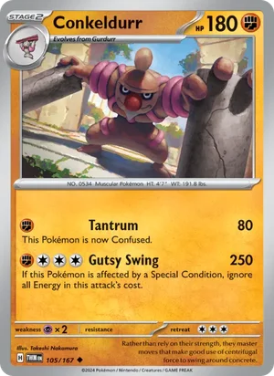 Conkeldurr Twilight Masquerade Pokémon TCG Uncommon 105