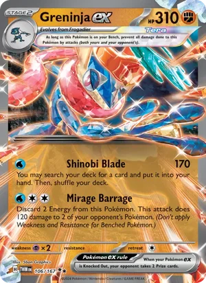 Greninja ex Twilight Masquerade Pokémon TCG Double Rare 106