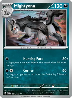 Mightyena Twilight Masquerade Pokémon TCG Uncommon 114