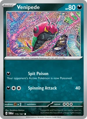 Venipede Twilight Masquerade Pokémon TCG Common 115