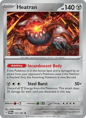 Heatran Twilight Masquerade Pokémon TCG Rare 123