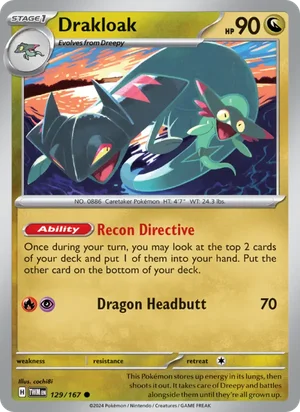 Drakloak Twilight Masquerade Pokémon TCG Common 129
