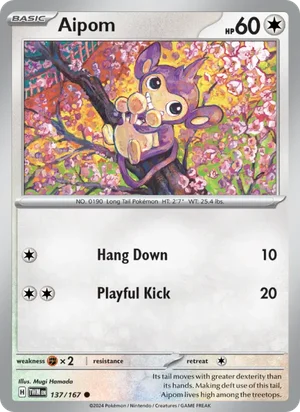 Aipom Twilight Masquerade Pokémon TCG Common 137