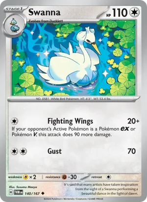 Swanna Twilight Masquerade Pokémon TCG Uncommon 140