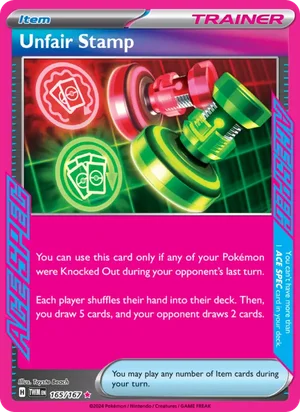 Unfair Stamp Twilight Masquerade Pokémon TCG ACE SPEC Rare 165