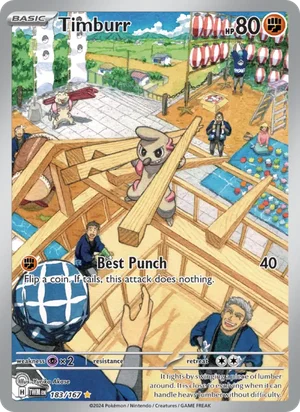 Timburr Twilight Masquerade Pokémon TCG Illustration Rare 183