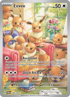 Eevee Twilight Masquerade Pokémon TCG Illustration Rare 188