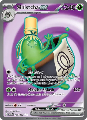 Sinistcha ex Twilight Masquerade Pokémon TCG Ultra Rare 189