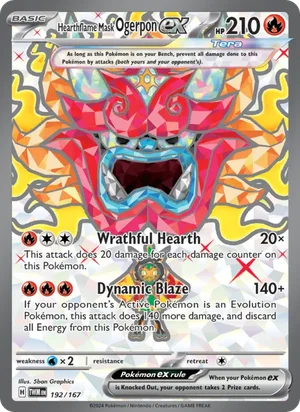 Hearthflame Mask Ogerpon ex Twilight Masquerade Pokémon TCG Ultra Rare 192