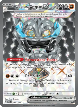 Cornerstone Mask Ogerpon ex Twilight Masquerade Pokémon TCG Ultra Rare 199