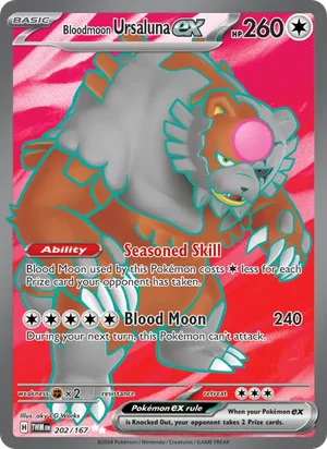 Bloodmoon Ursaluna ex Twilight Masquerade Pokémon TCG Ultra Rare 202