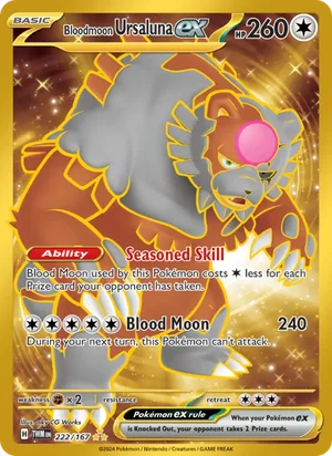 Bloodmoon Ursaluna ex Twilight Masquerade Pokémon TCG Hyper Rare 222