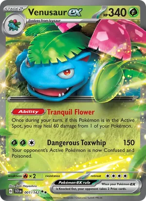 Venusaur ex Stellar Crown Pokémon TCG Double Rare 001