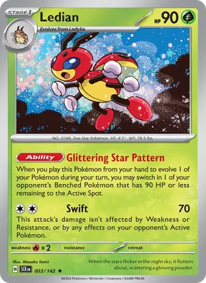 Ledian Stellar Crown Pokémon TCG Rare 003