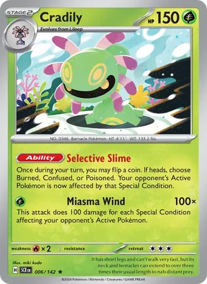 Cradily Stellar Crown Pokémon TCG Rare 006