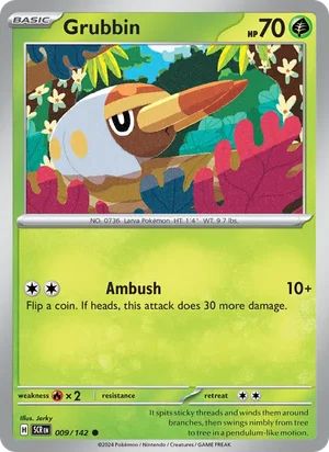 Grubbin Stellar Crown Pokémon TCG Common 009