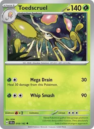 Toedscruel Stellar Crown Pokémon TCG Uncommon 018