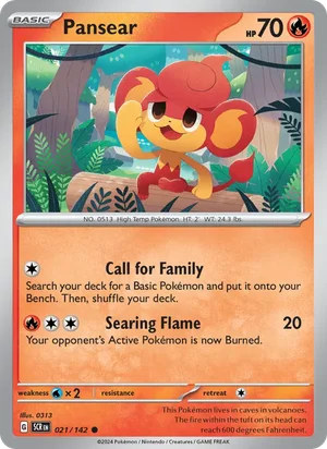 Pansear Stellar Crown Pokémon TCG Common 021