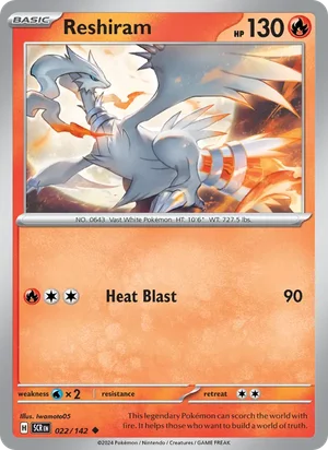 Reshiram Stellar Crown Pokémon TCG Uncommon 022