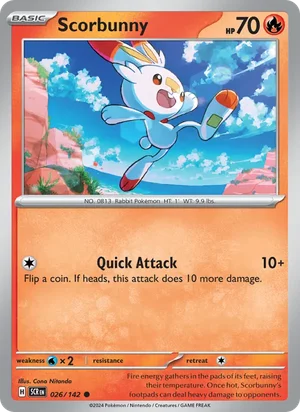 Scorbunny Stellar Crown Pokémon TCG Common 026