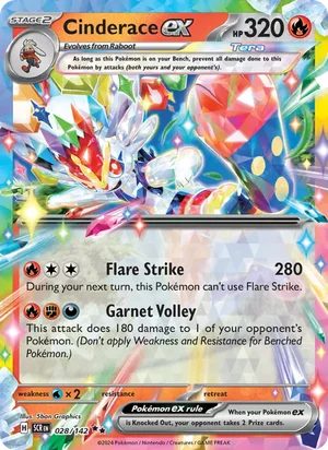 Cinderace ex Stellar Crown Pokémon TCG Double Rare 028
