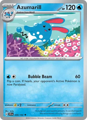 Azumarill Stellar Crown Pokémon TCG Uncommon 034