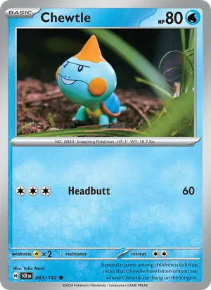 Chewtle Stellar Crown Pokémon TCG Common 043