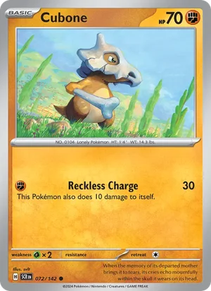 Cubone Stellar Crown Pokémon TCG Common 072