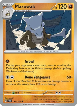 Marowak Stellar Crown Pokémon TCG Uncommon 073