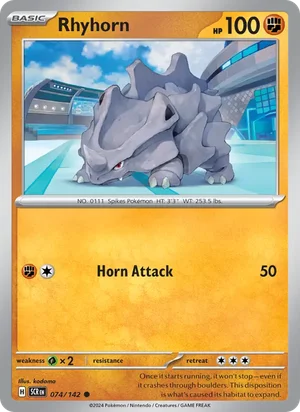 Rhyhorn Stellar Crown Pokémon TCG Common 074