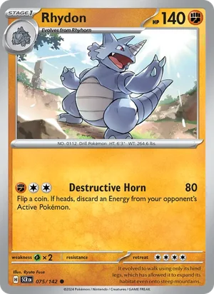Rhydon Stellar Crown Pokémon TCG Common 075