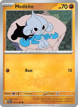 Meditite Stellar Crown Pokémon TCG Common 077
