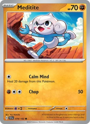 Meditite Stellar Crown Pokémon TCG Common 078