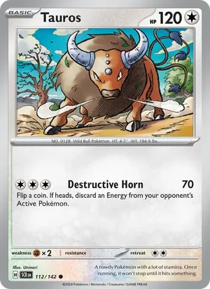 Tauros Stellar Crown Pokémon TCG Common 112