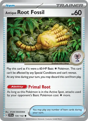 Antique Root Fossil Stellar Crown Pokémon TCG Common 130
