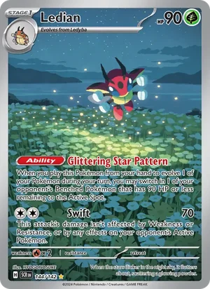 Ledian Stellar Crown Pokémon TCG Illustration Rare 144