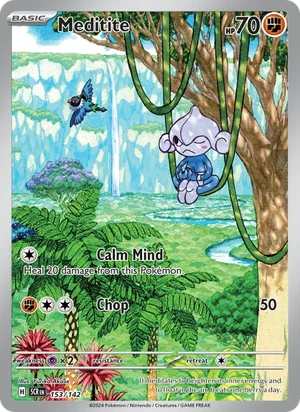Meditite Stellar Crown Pokémon TCG Illustration Rare 153